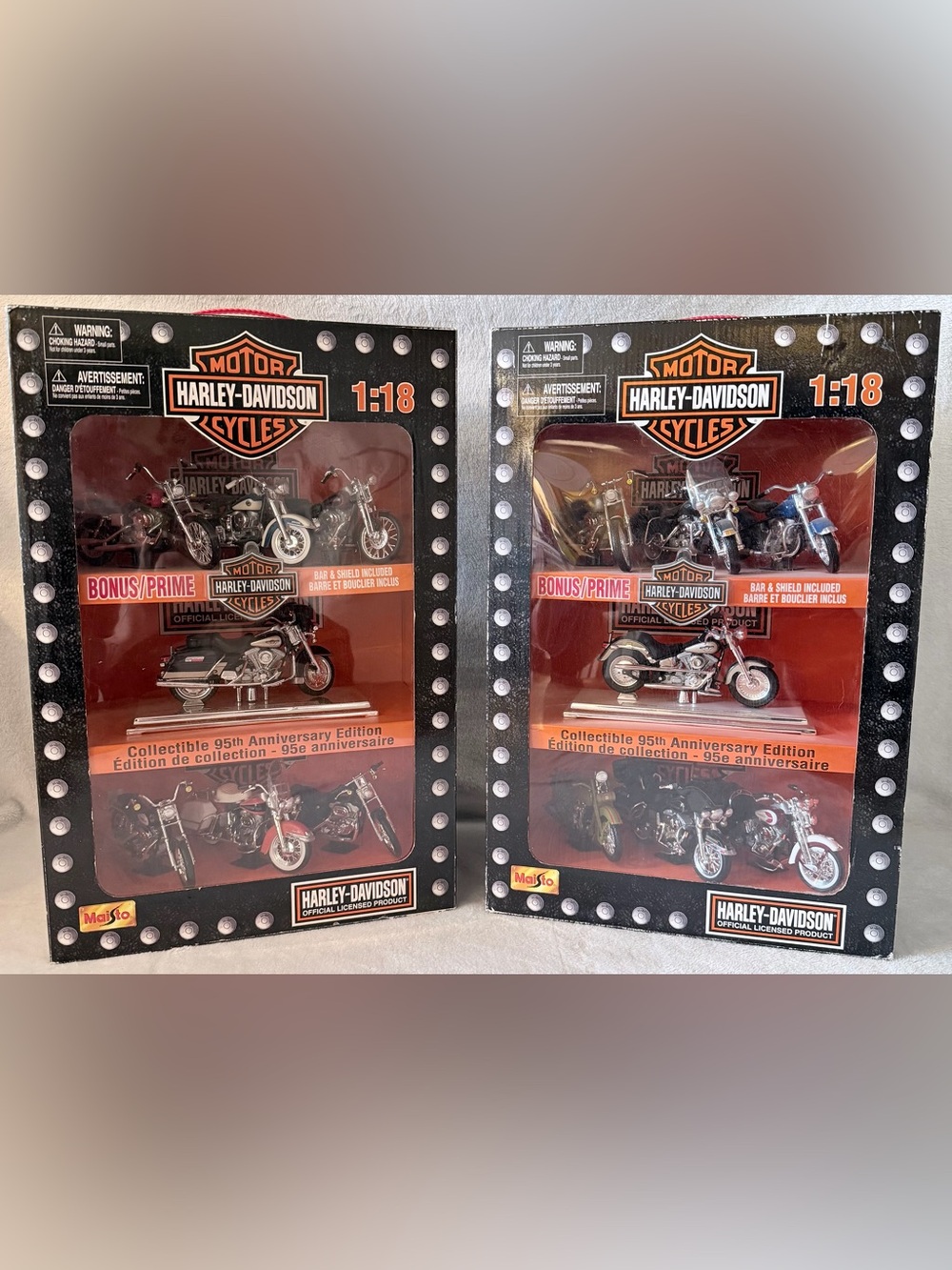 Harley Davidson Collectible 95th Anniversary Edition Collection 1 & 2 Diecast